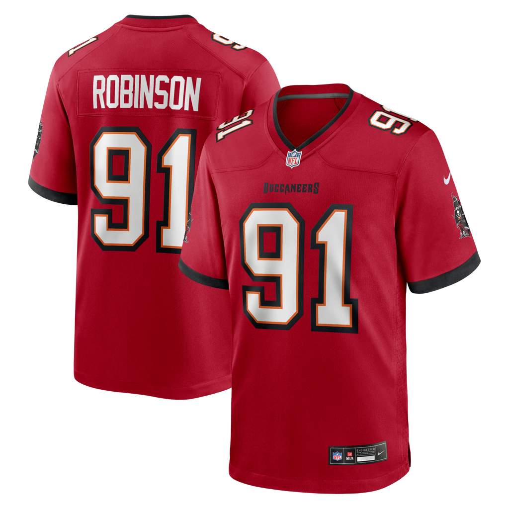 Tampa Bay Buccaneers A'Shawn Robinson Red Team Game Football Jersey