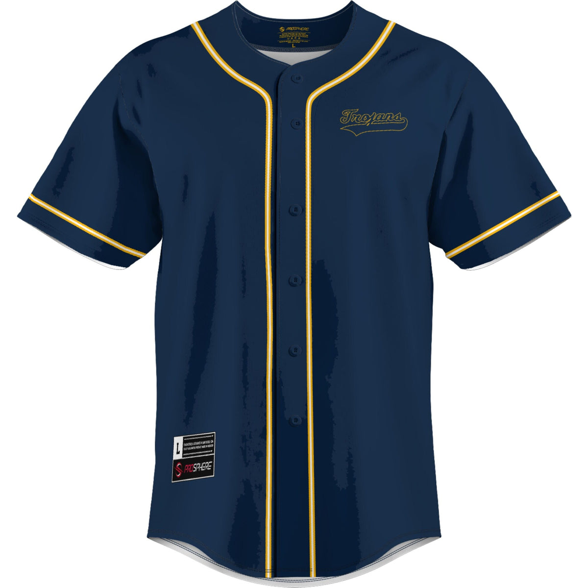 Navy Central Alabama Community College Trojans Lightweight Baseball Jersey