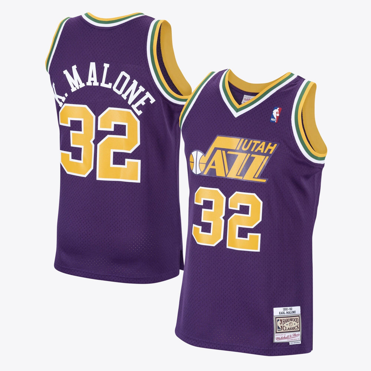 Utah Jazz Karl Malone 1991 Hardwood Classics Road Swingman Jersey by - Purple