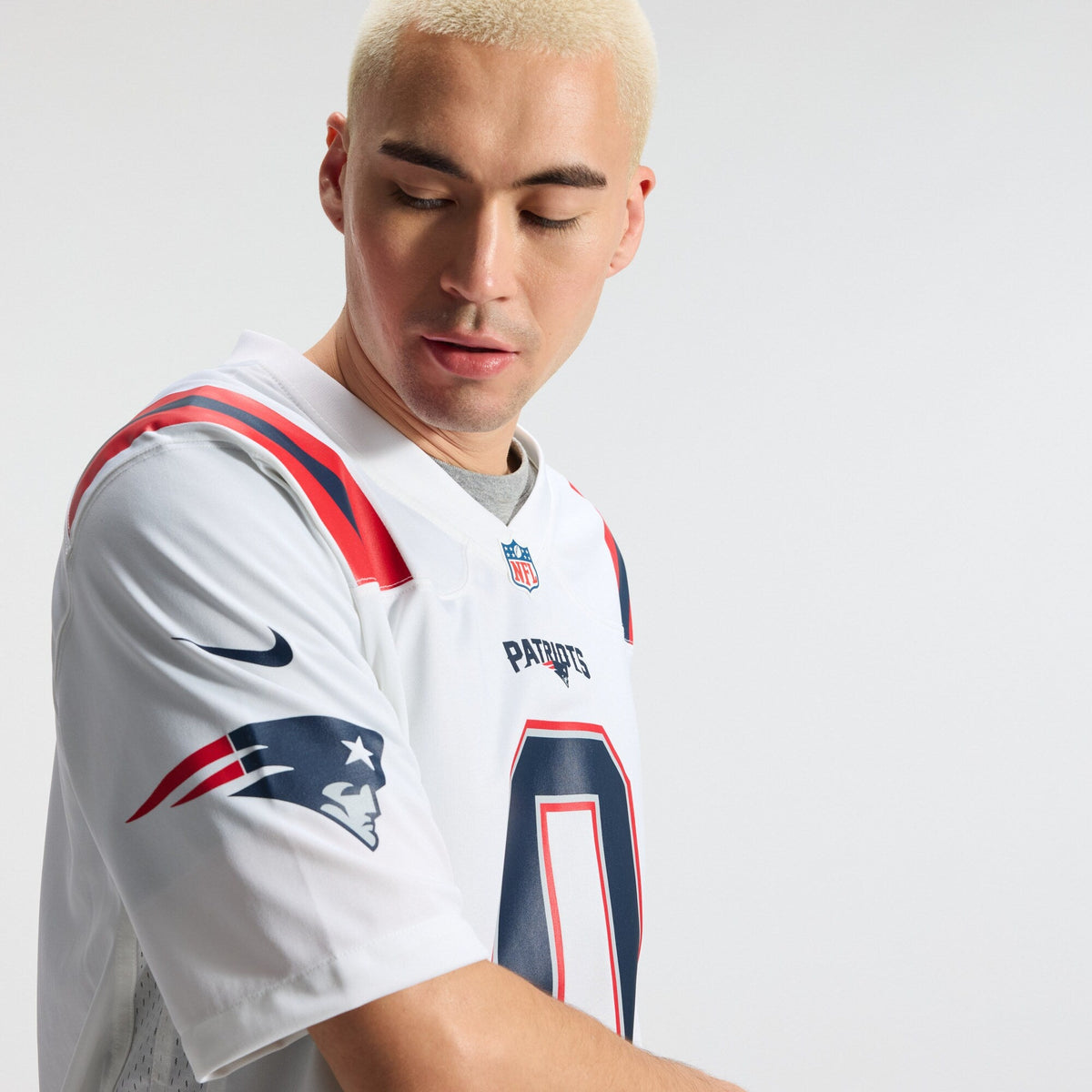 New England Patriots Christian Gonzalez White Game Football Jersey