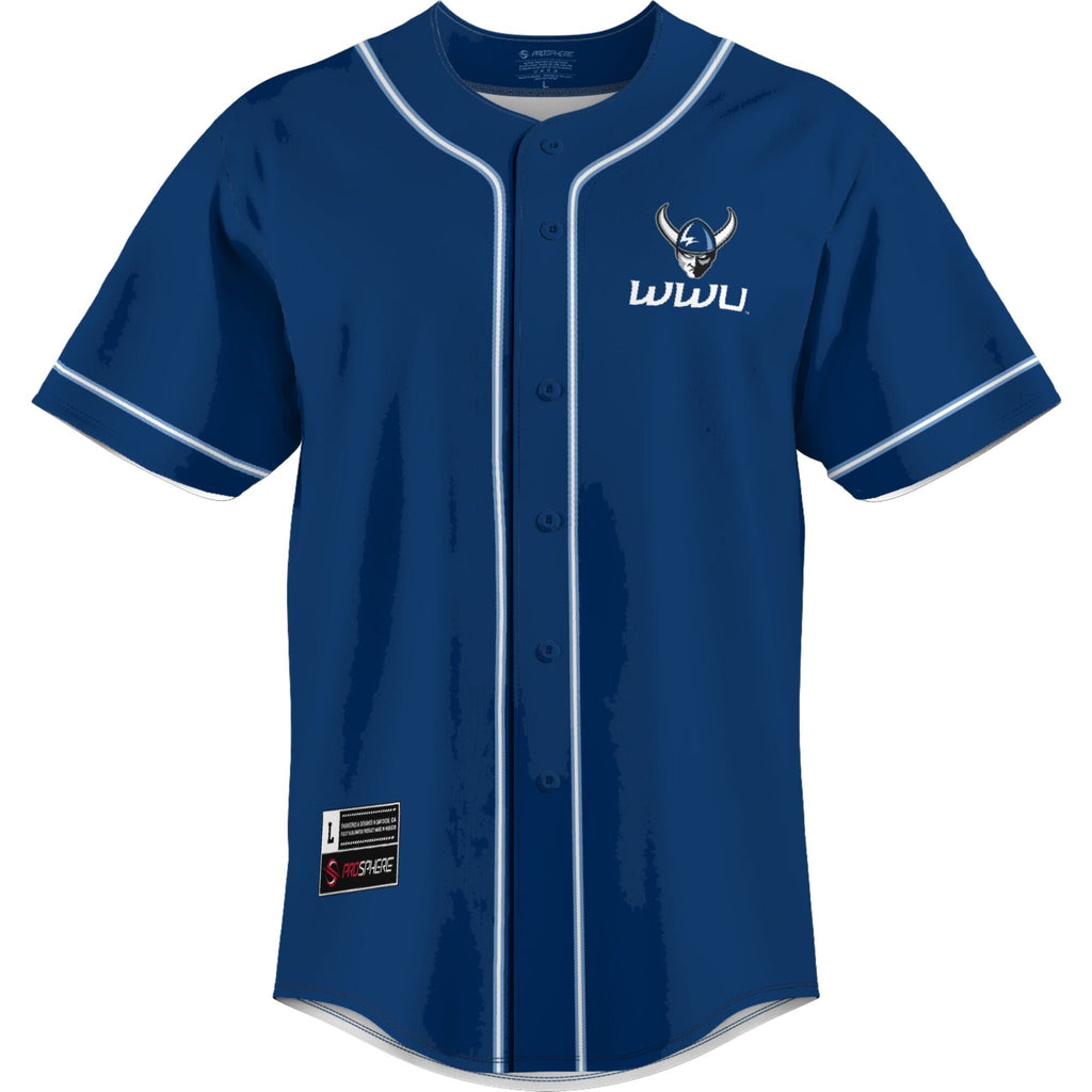 Western Washington Vikings Lightweight Baseball Jersey - Blue