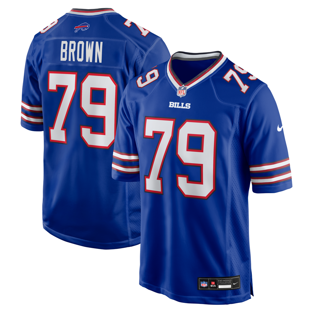 Buffalo Bills Ruben Brown Royal Game Retired Player Football Jersey
