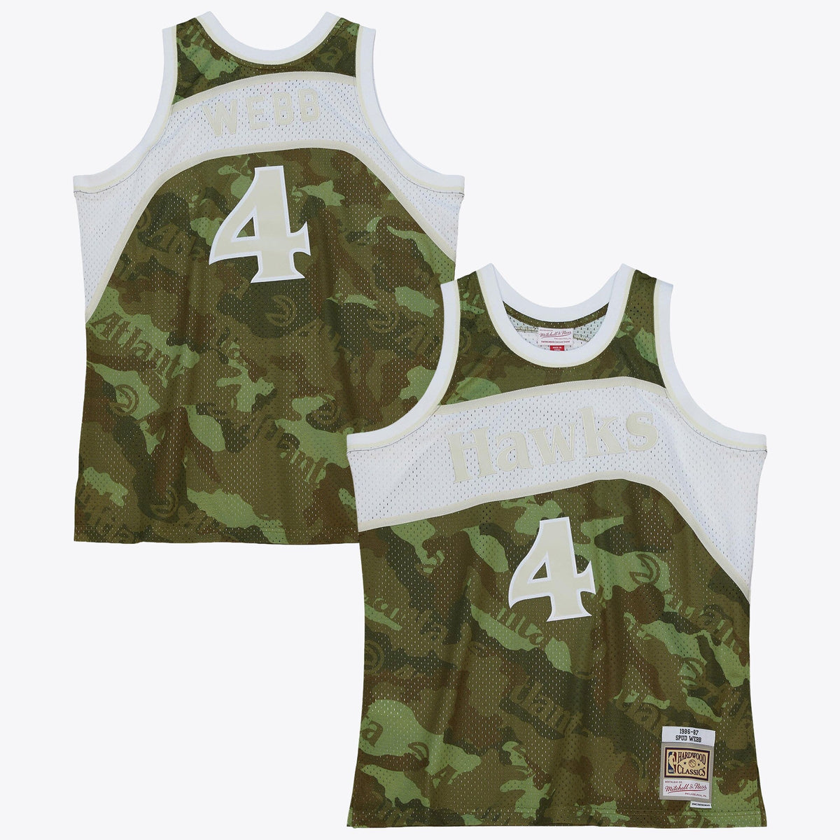Atlanta Hawks Spud Webb 1986 Ghost Camo Swingman Jersey - Green