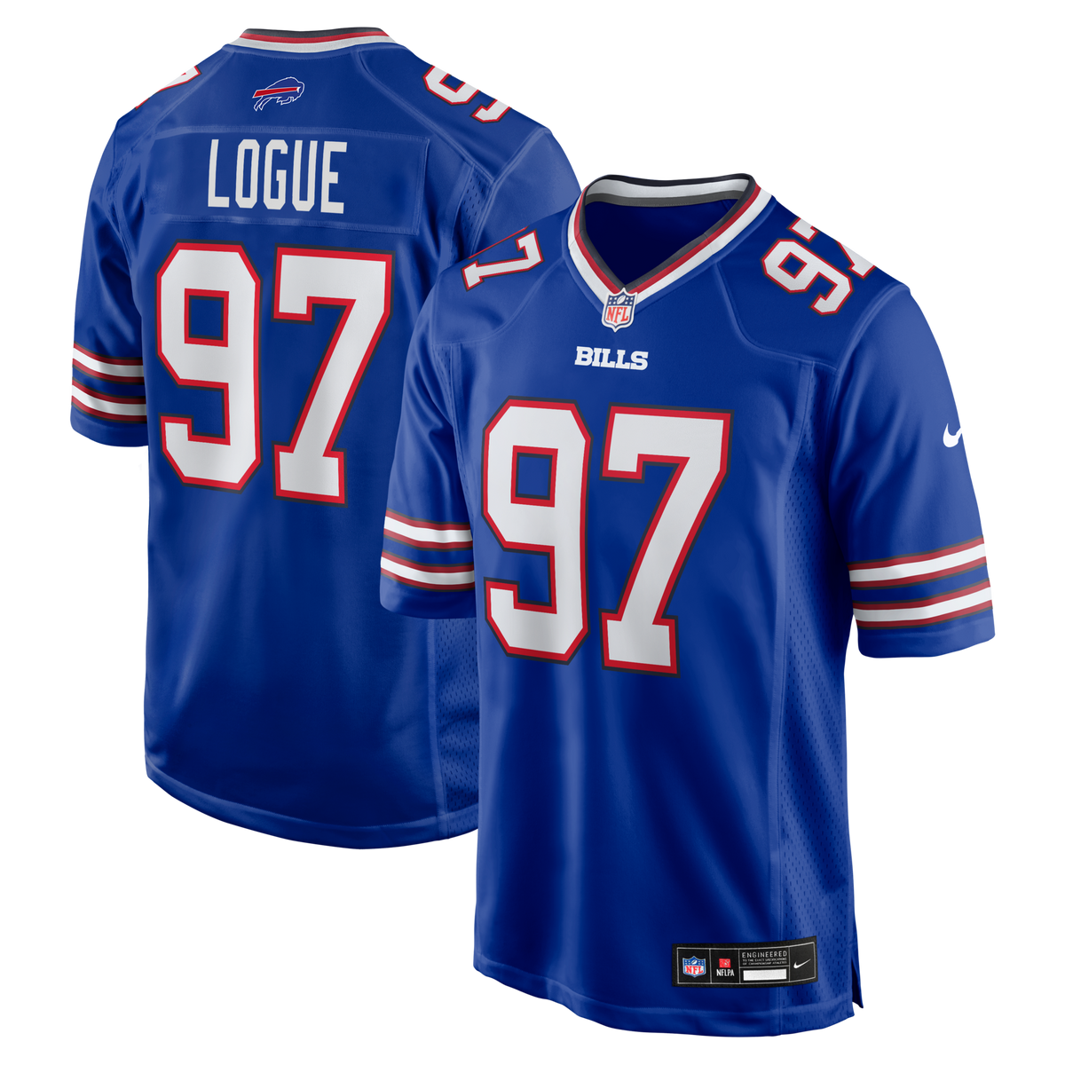 Buffalo Bills Zion Logue Royal Team Game Football Jersey