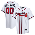 Atlanta Braves White Home Replica Custom Baseball Jersey