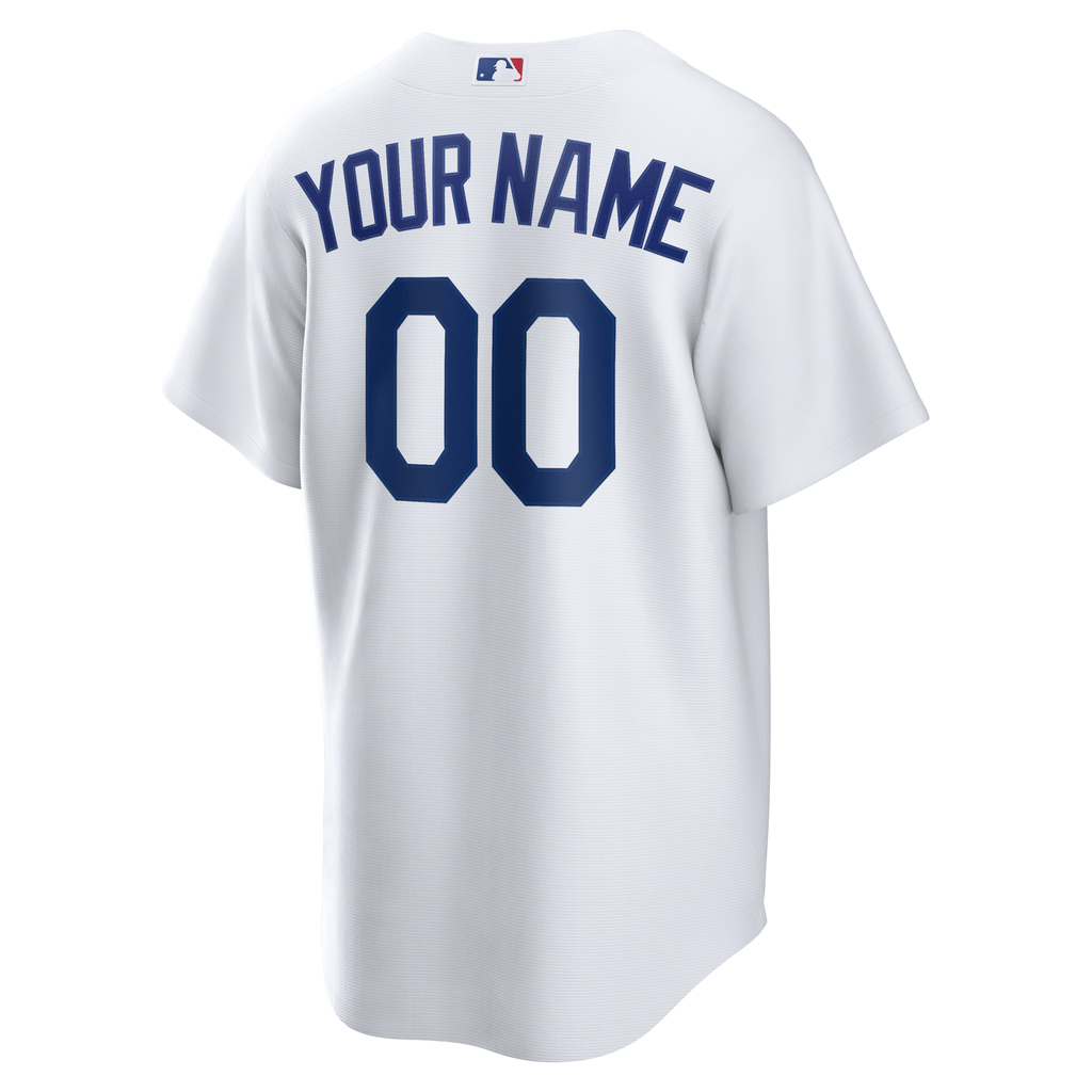 Los Angeles Dodgers White Home Replica Custom Baseball Jersey