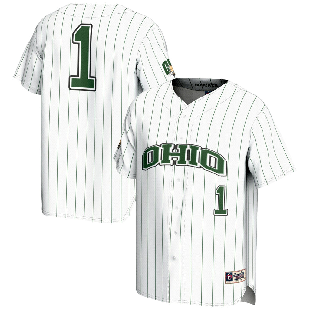 #1 Ohio Bobcats Lightweight Baseball Jersey - White
