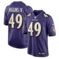 Baltimore Ravens Jay Higgins IV Purple Team Game Football Jersey