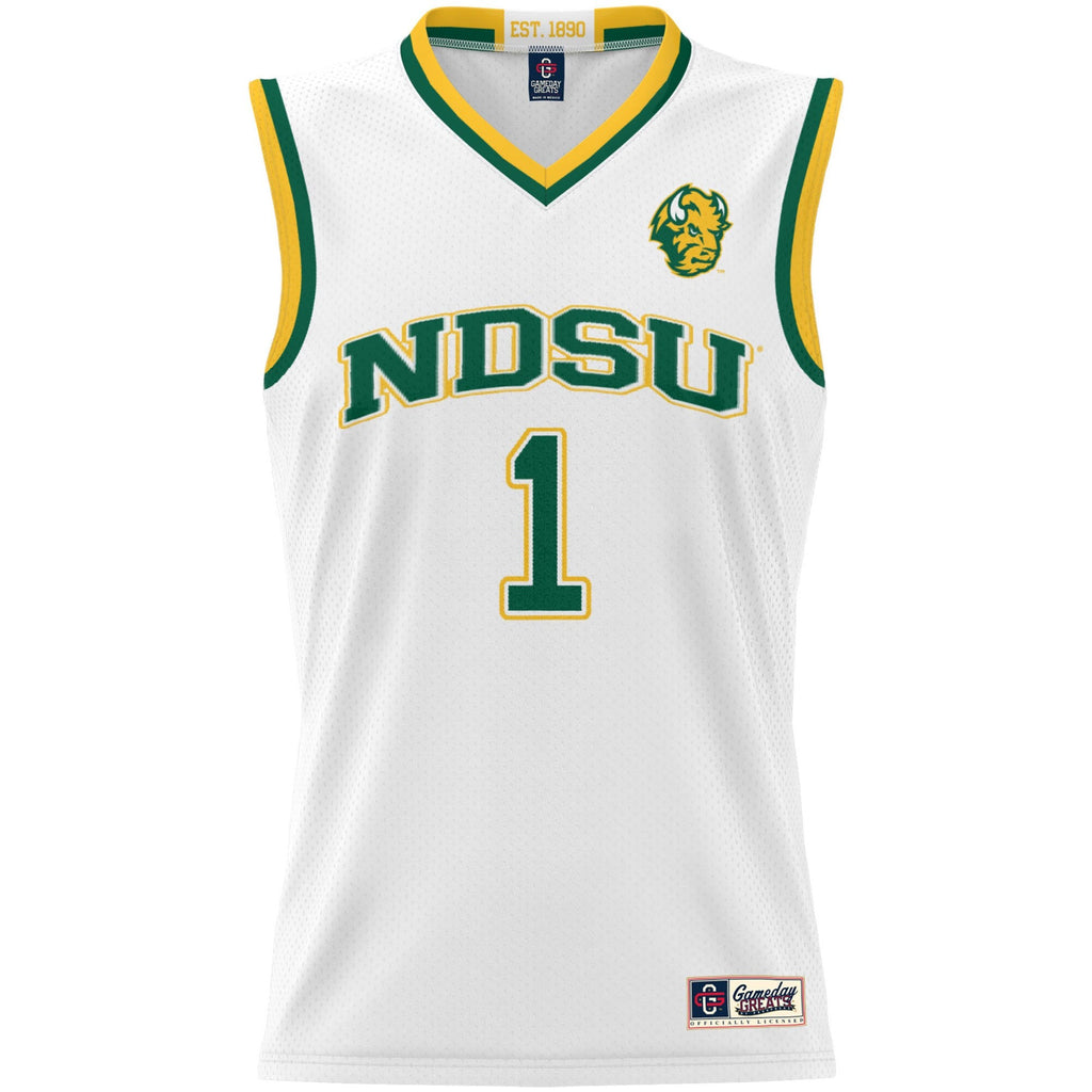 #1 NDSU Bison Lightweight Basketball Jersey - White