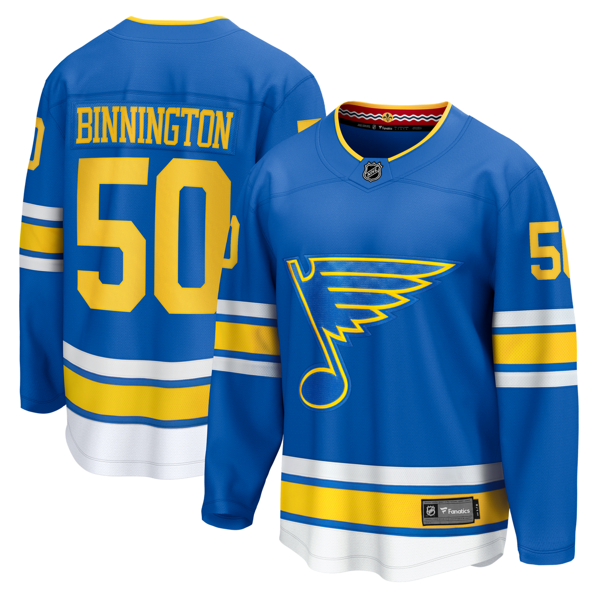 St. Louis Blues Jordan Binnington Blue Home Breakaway Hockey Jersey