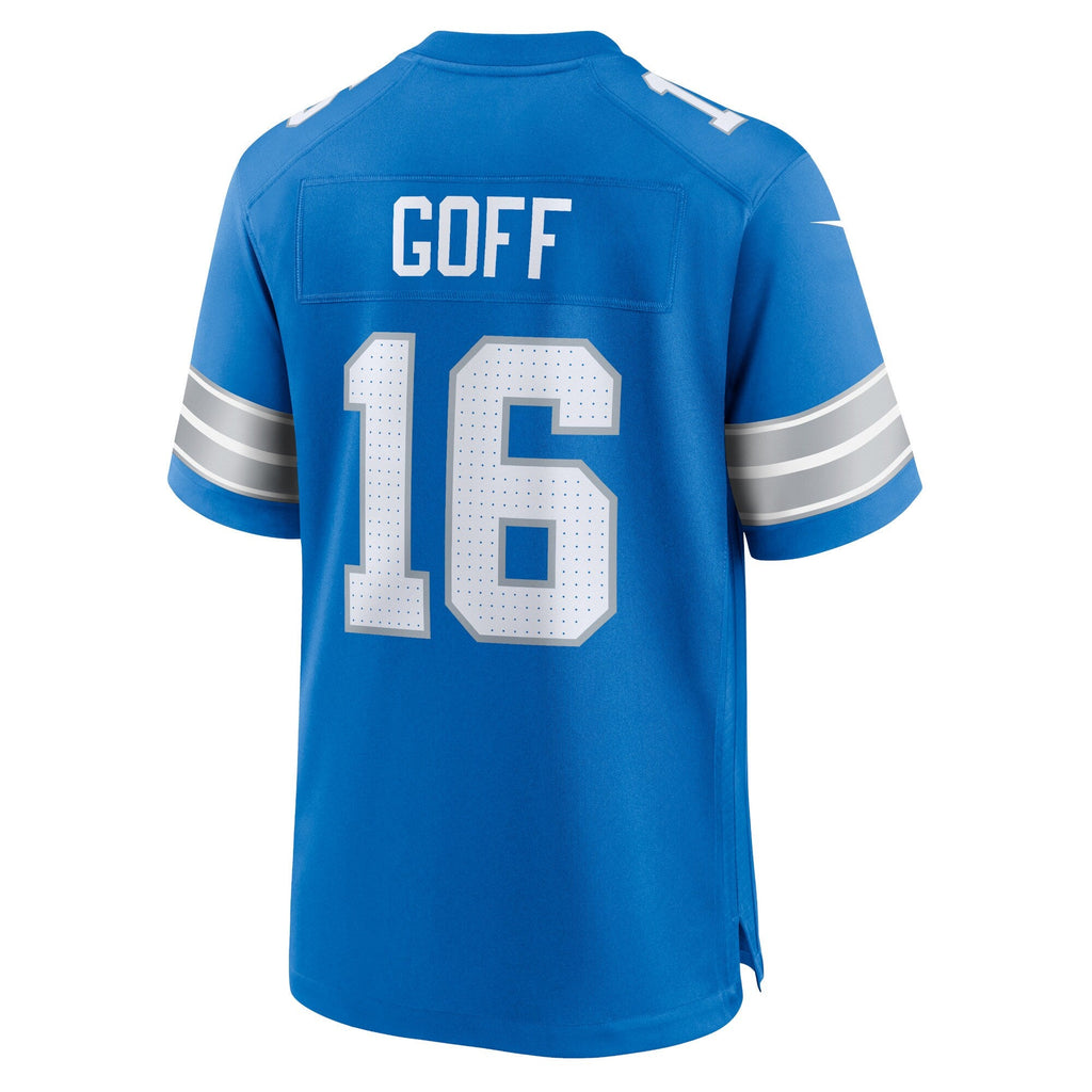 Detroit Lions Jared Goff Blue Game Football Jersey