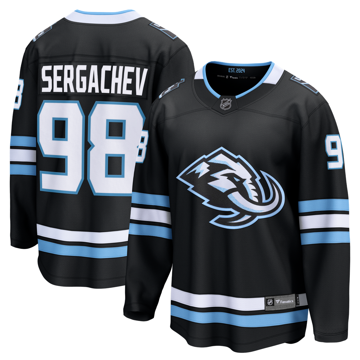 Utah Mammoth Mikhail Sergachev Black Home Breakaway Player Hockey Jersey - Style 203144647