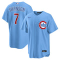 Chicago Cubs Dansby Swanson Light Blue Alternate Replica Baseball Jersey