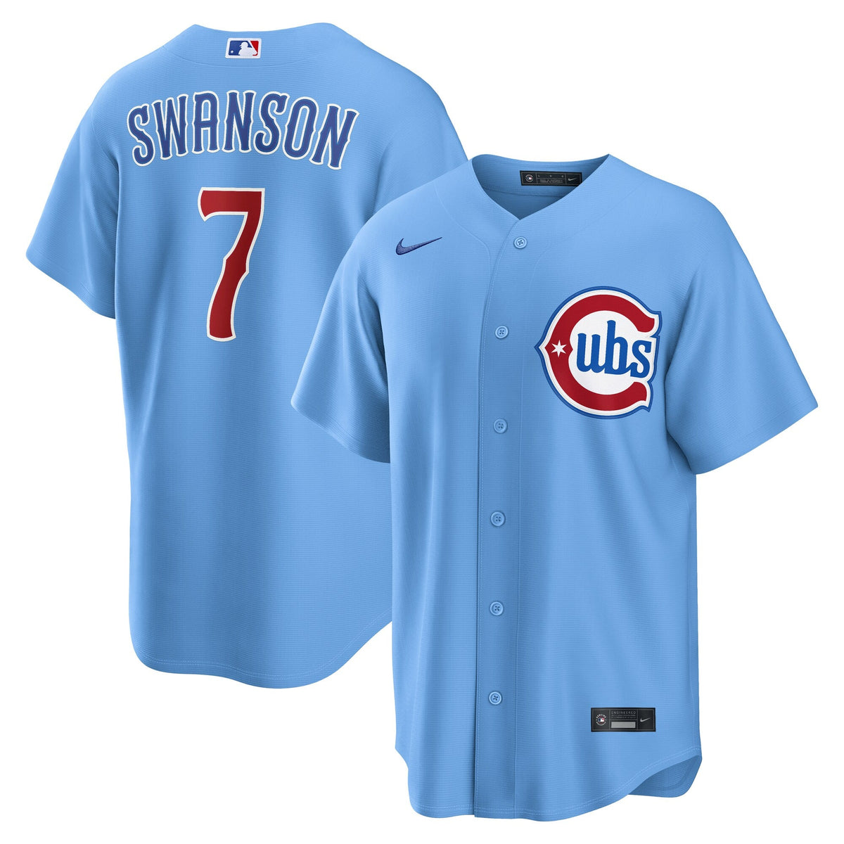 Chicago Cubs Dansby Swanson Light Blue Alternate Replica Baseball Jersey