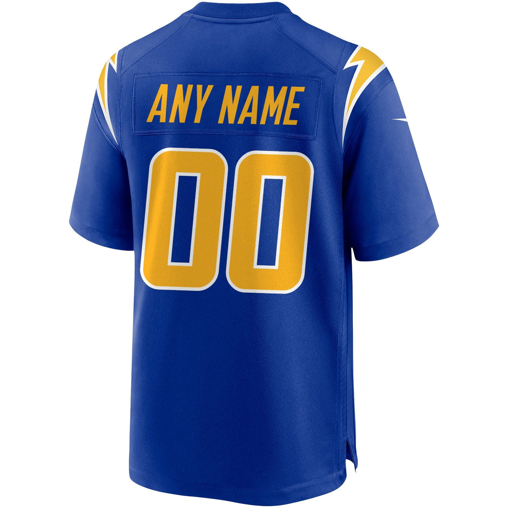 Los Angeles Chargers Royal Alternate Custom Game Football Jersey