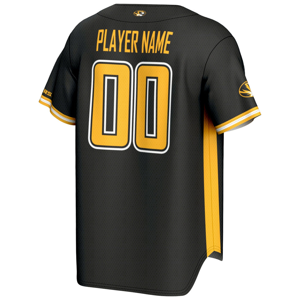 Missouri Tigers NIL Pick-A-Player Lightweight Baseball Jersey - Black
