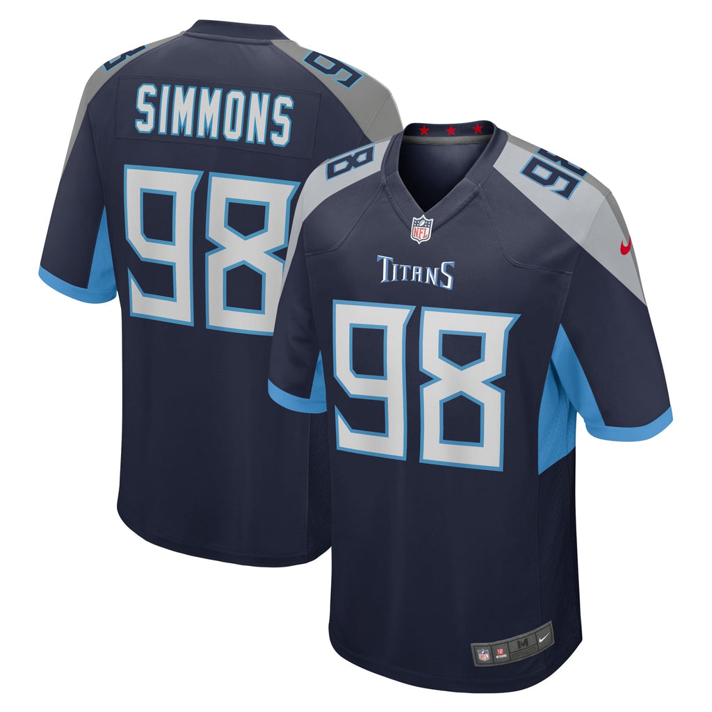 Tennessee Titans Jeffery Simmons Navy Game Football Jersey