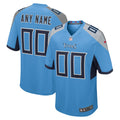 Tennessee Titans Light Blue Alternate Custom Game Football Jersey