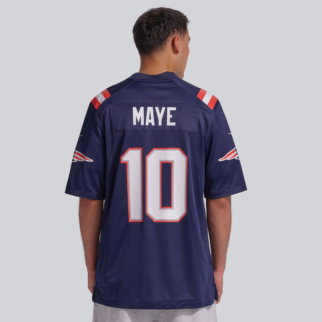 New England Patriots Drake Maye Navy Player Game Football Jersey