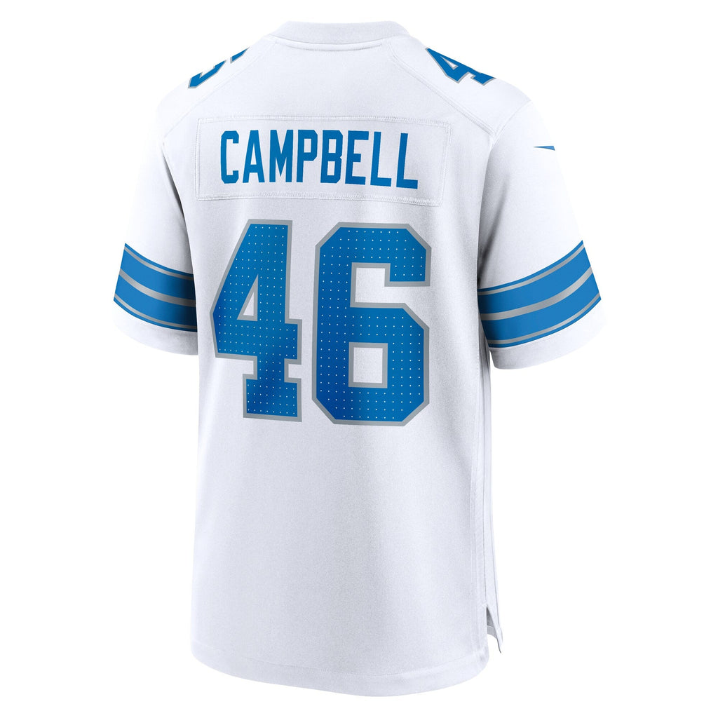 Detroit Lions Jack Campbell White White Game Football Jersey