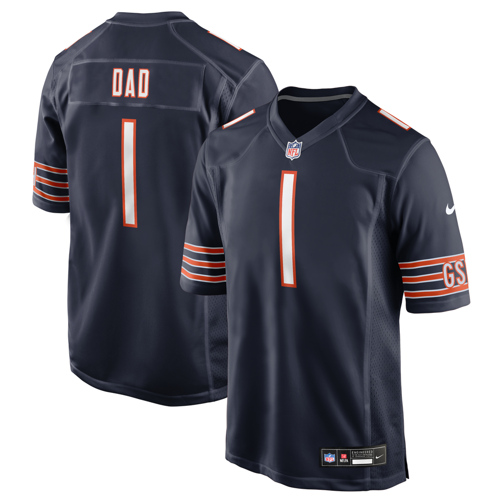 Chicago Bears Number 1 Dad Navy Game Football Jersey