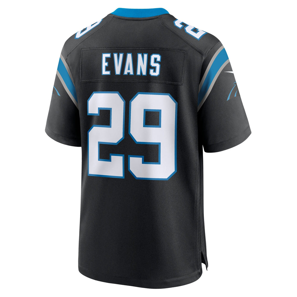 Carolina Panthers Akayleb Evans Black Team Game Football Jersey