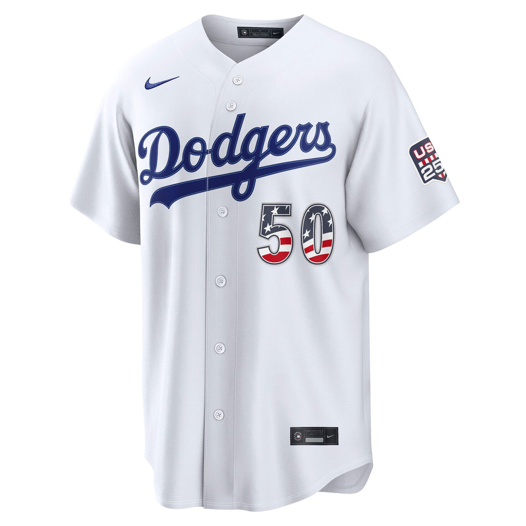 Fourth of July Los Angeles Dodgers Mookie Betts White USA 250 Stadium Baseball Jersey