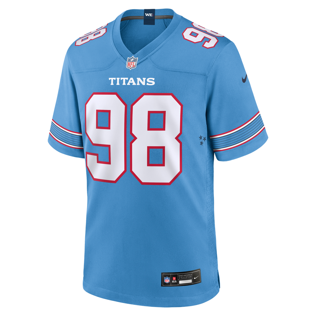 Tennessee Titans Jeffery Simmons Light Blue Game Football Jersey
