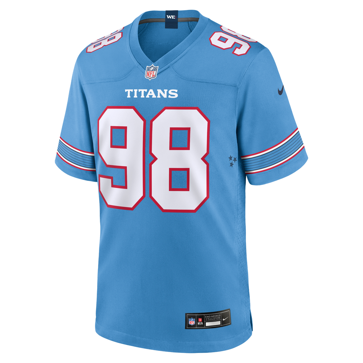 Tennessee Titans Jeffery Simmons Light Blue Game Football Jersey