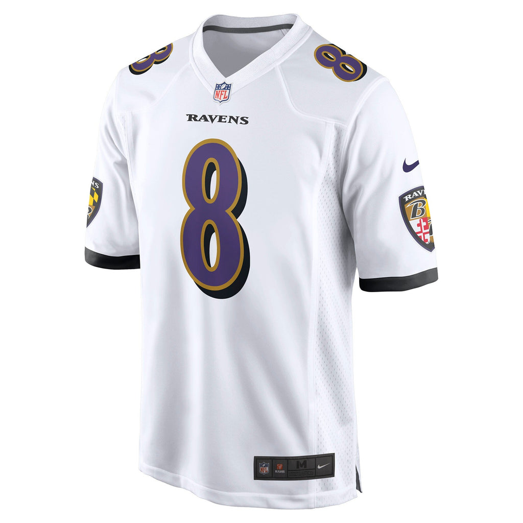 Baltimore Ravens Lamar Jackson White Game Football Jersey