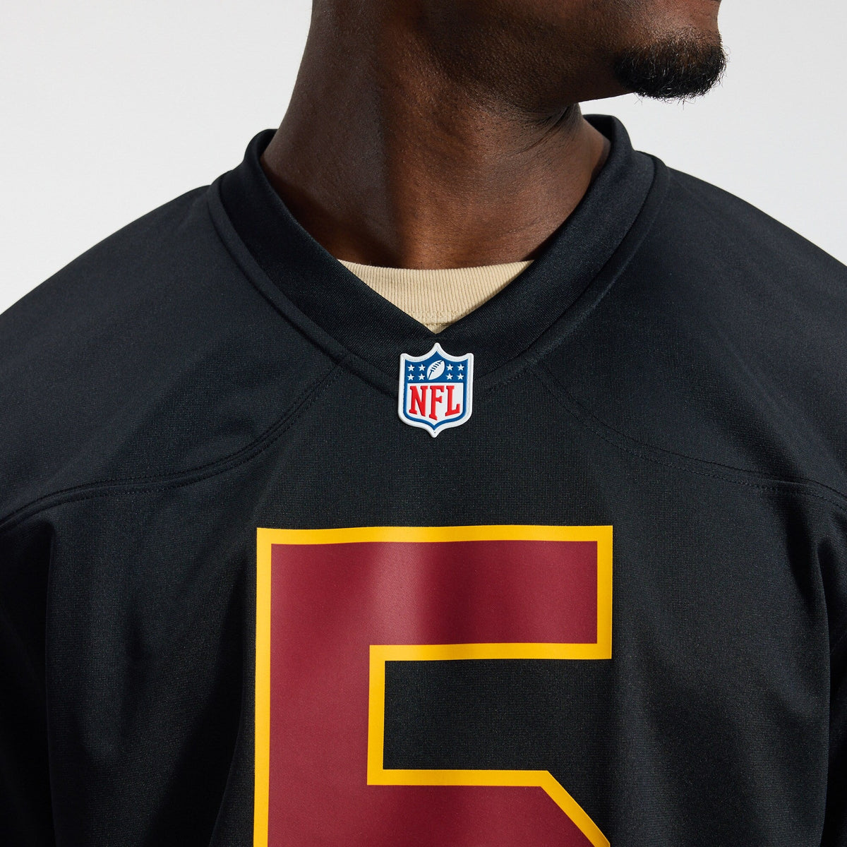 Hail Raiser Washington Commanders Jayden Daniels Black Alternate Game Football Jersey