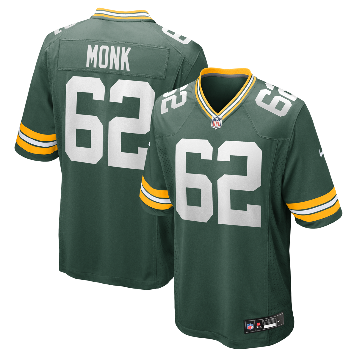Green Bay Packers Jacob Monk Green Game Football Jersey