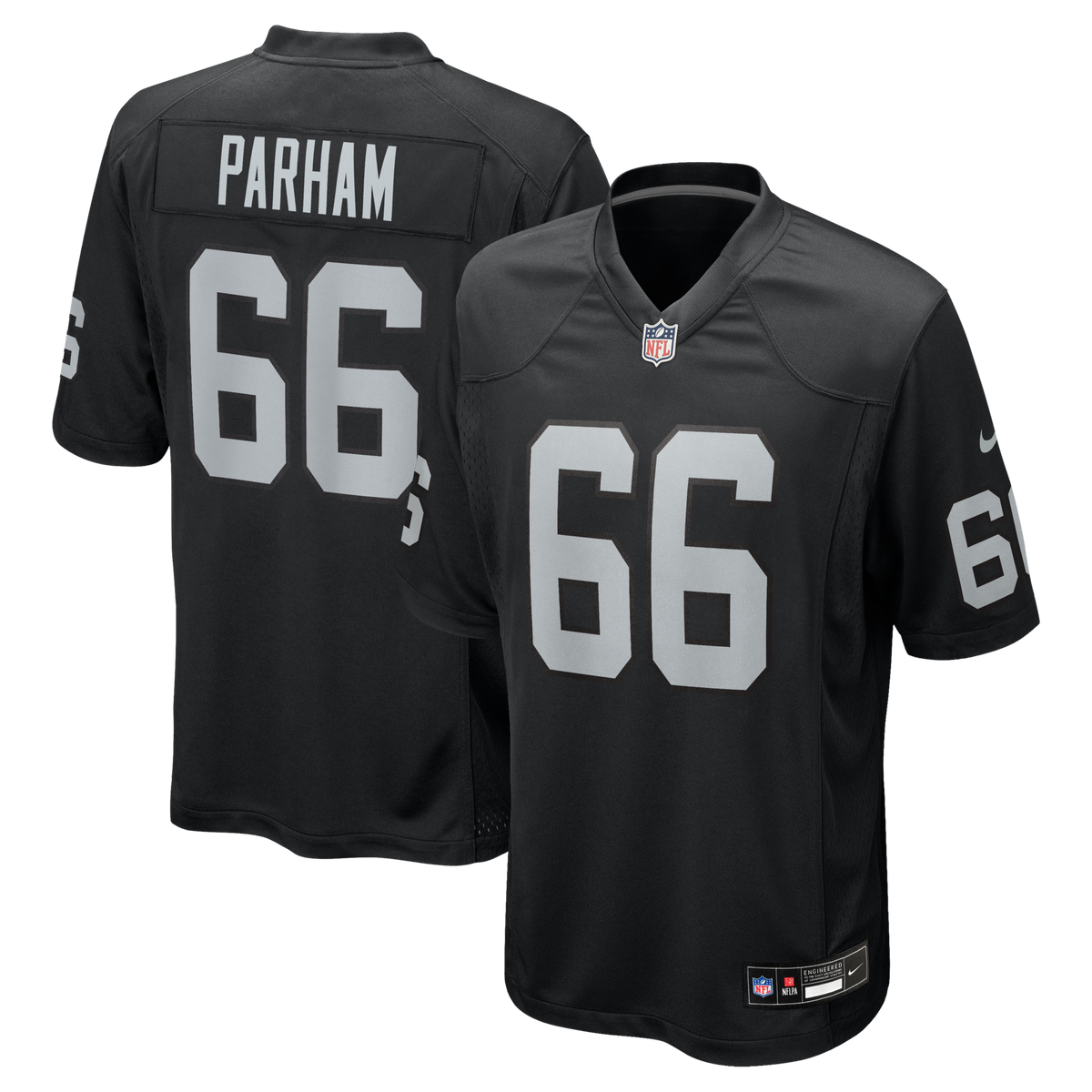Las Vegas Raiders Dylan Parham Black Game Player Football Jersey