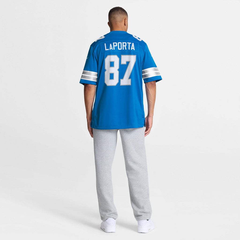 Detroit Lions Sam LaPorta Blue Game Football Jersey
