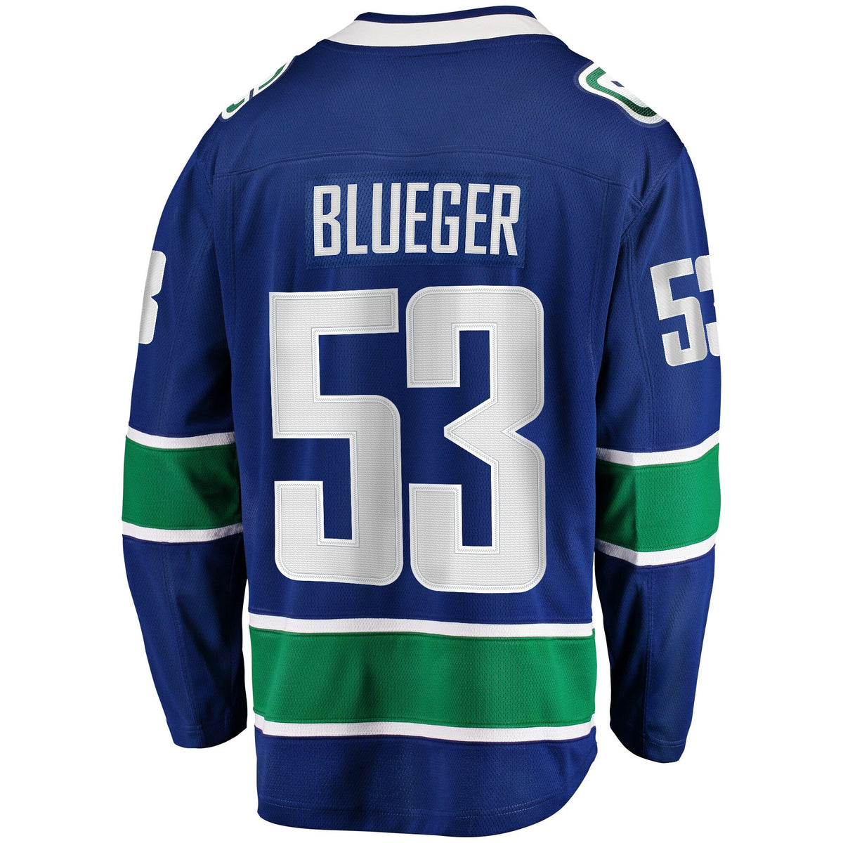 Vancouver Canucks Teddy Blueger Blue Home Breakaway Hockey Jersey