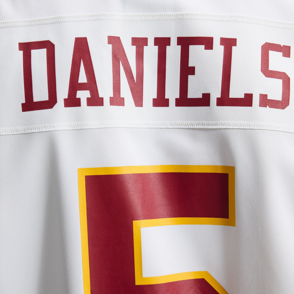 Washington Commanders Jayden Daniels White Game Super Bowl Era Football Jersey