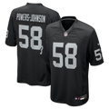 Las Vegas Raiders Jackson Powers-Johnson Black Team Game Football Jersey