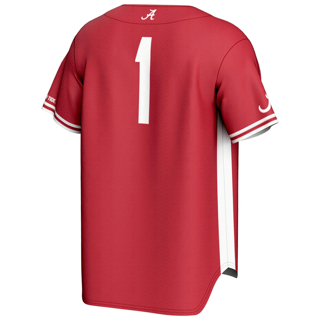#1 Crimson Alabama Crimson Tide Lightweight Baseball Fashion Jersey