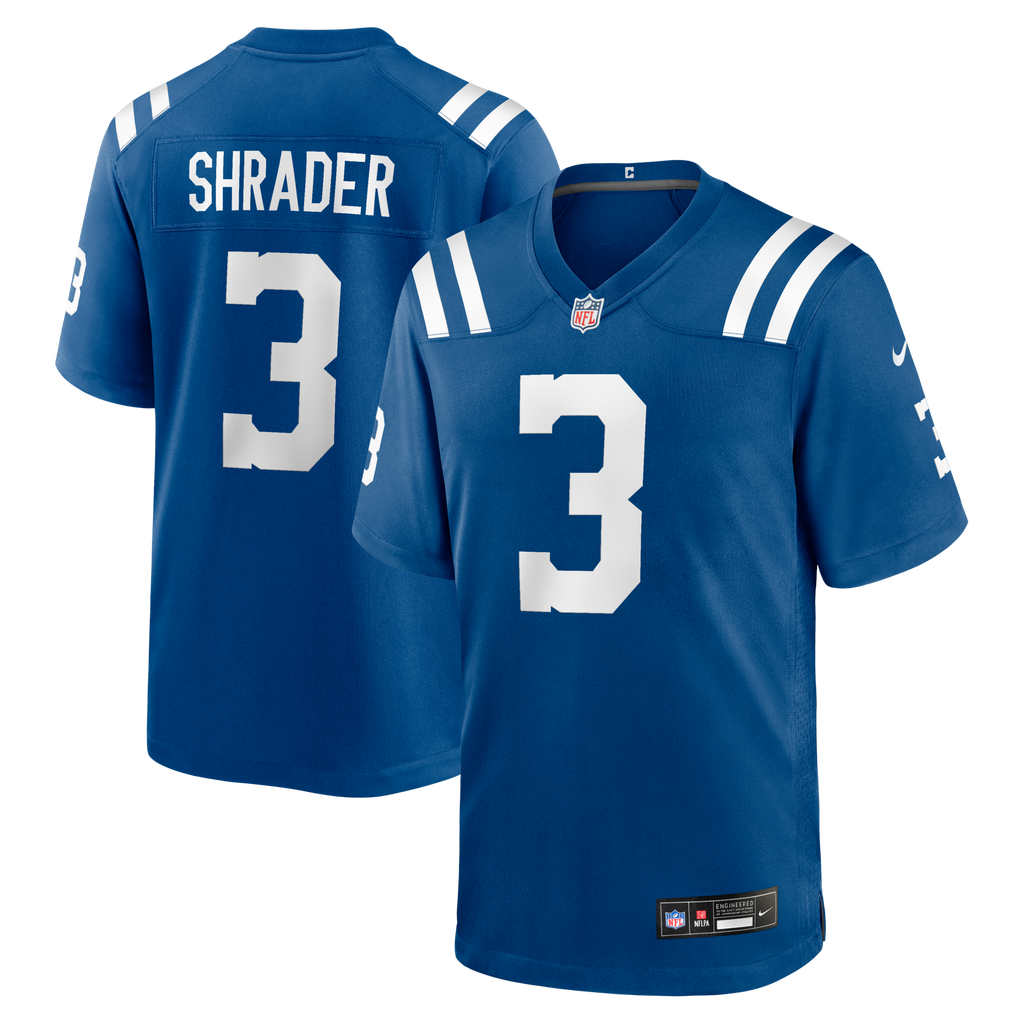 Indianapolis Colts Spencer Shrader Royal Team Game Football Jersey