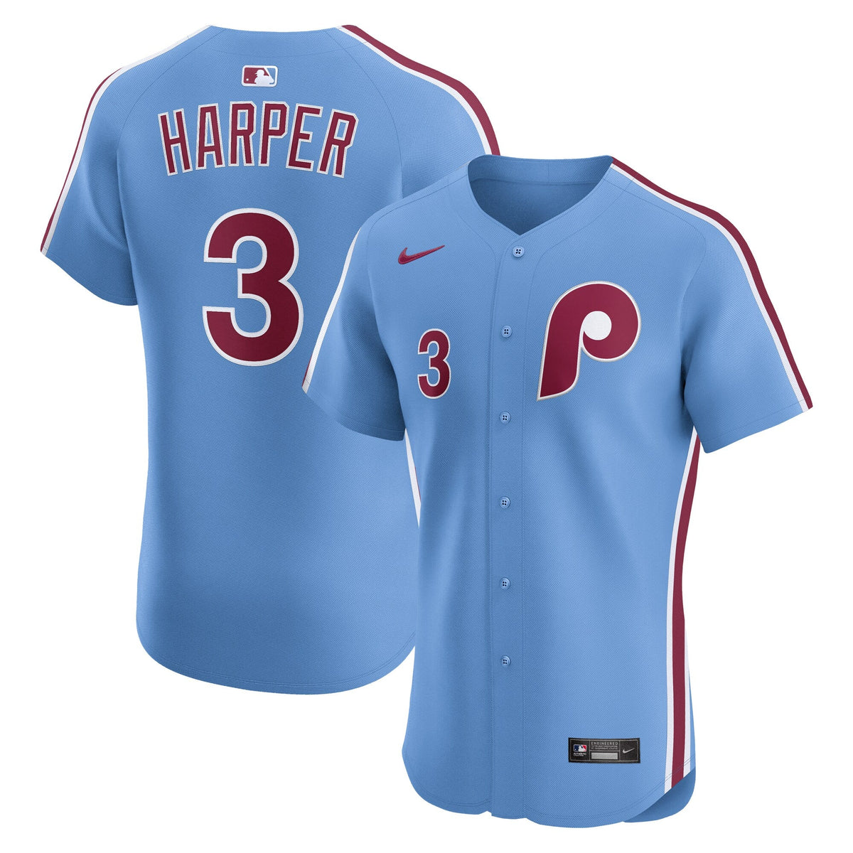 Philadelphia Phillies Bryce Harper Light Blue Alternate Elite Baseball Jersey