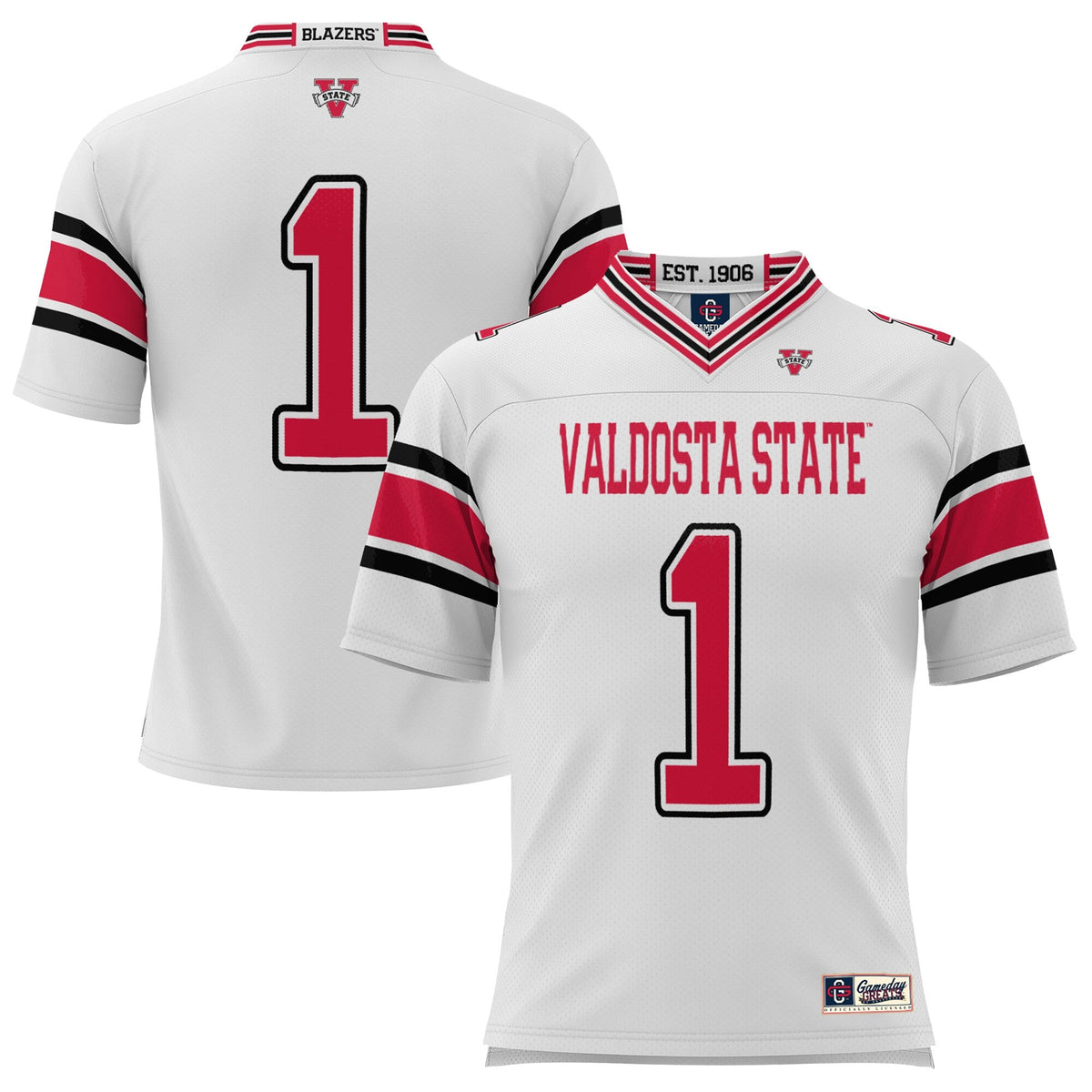 #1 Valdosta State Blazers Endzone Football Jersey - White