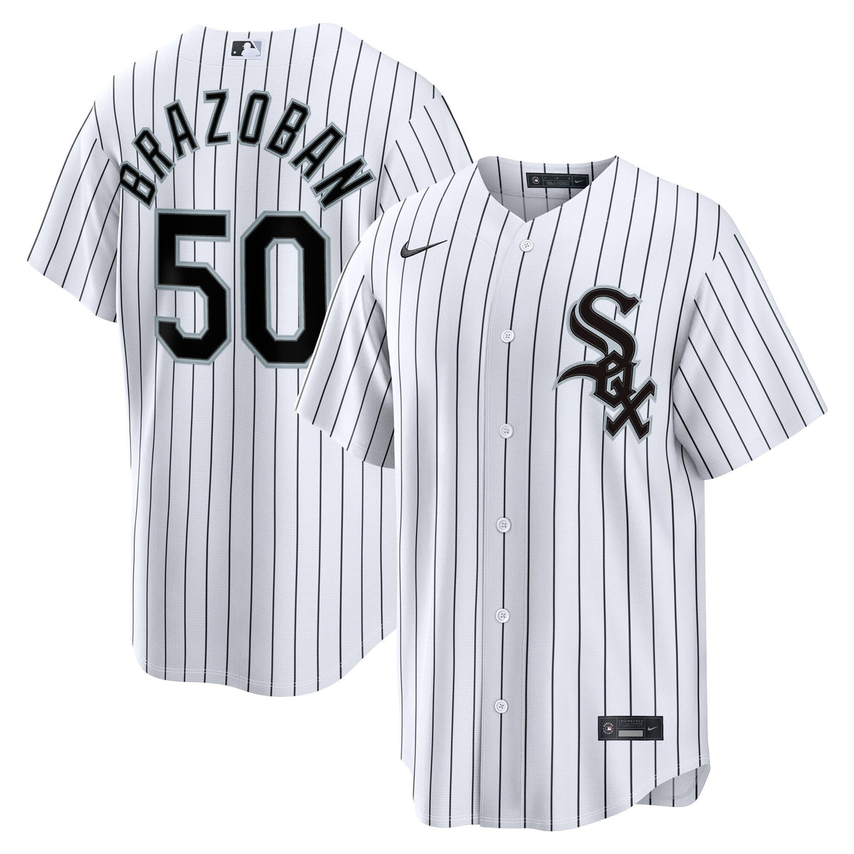 Chicago White Sox Huascar Brazoban White Home Replica Baseball Jersey