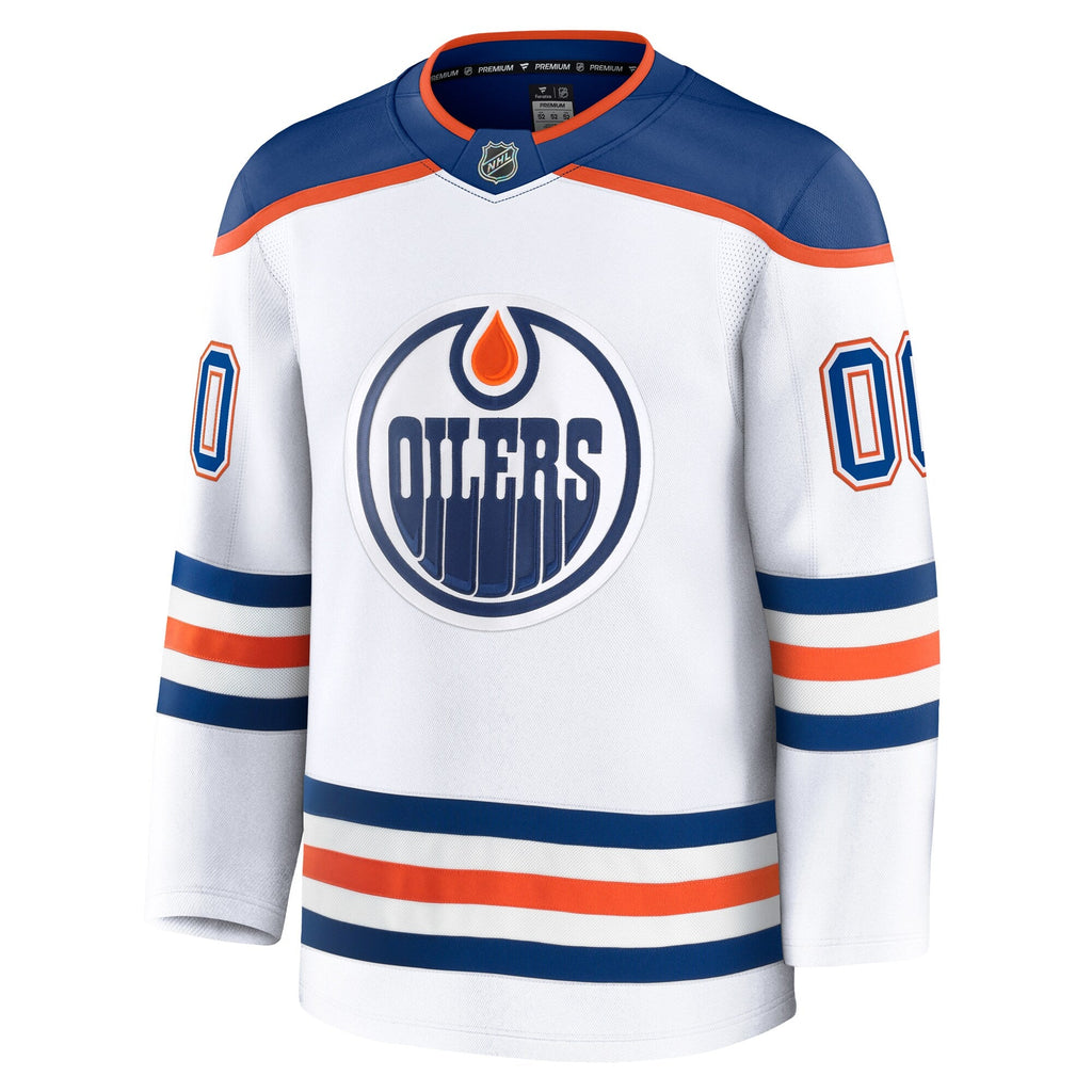 Edmonton Oilers White Away Premium Custom Jersey