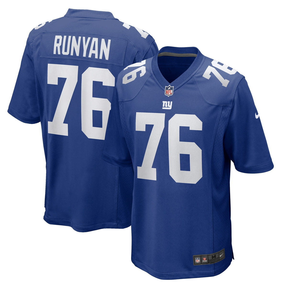 New York Giants Jon Runyan Royal Team Game Football Jersey