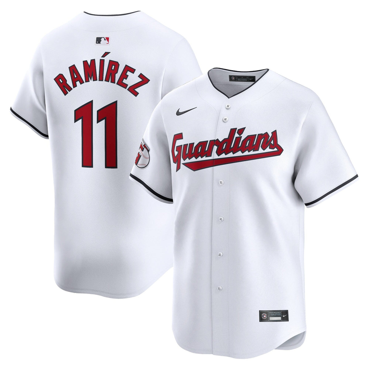 Cleveland Guardians Jose Ramirez White Home Limited Player Baseball Jersey