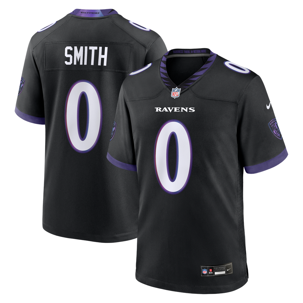 Baltimore Ravens Roquan Smith Black Alternate Game Football Jersey