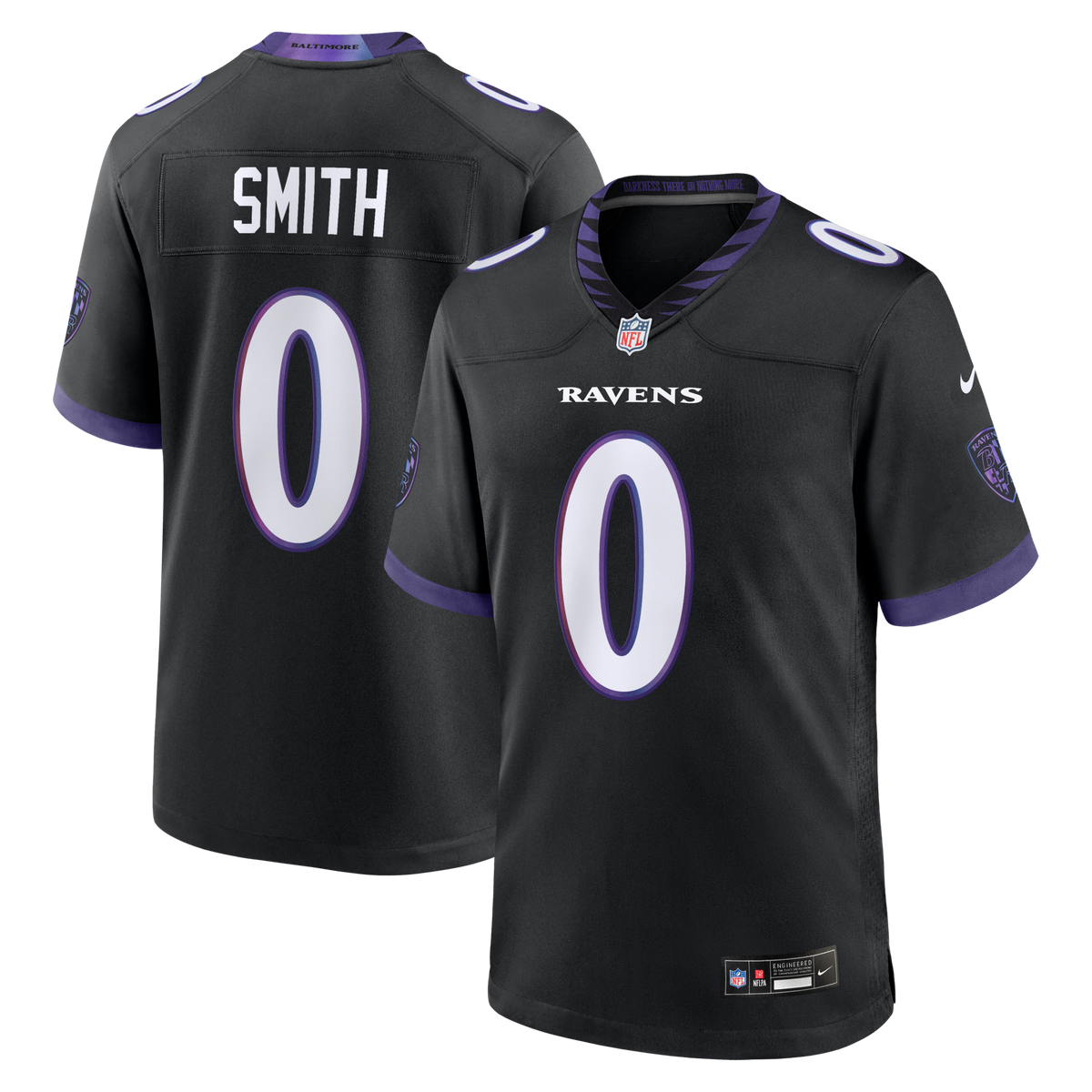 Baltimore Ravens Roquan Smith Black Alternate Game Football Jersey