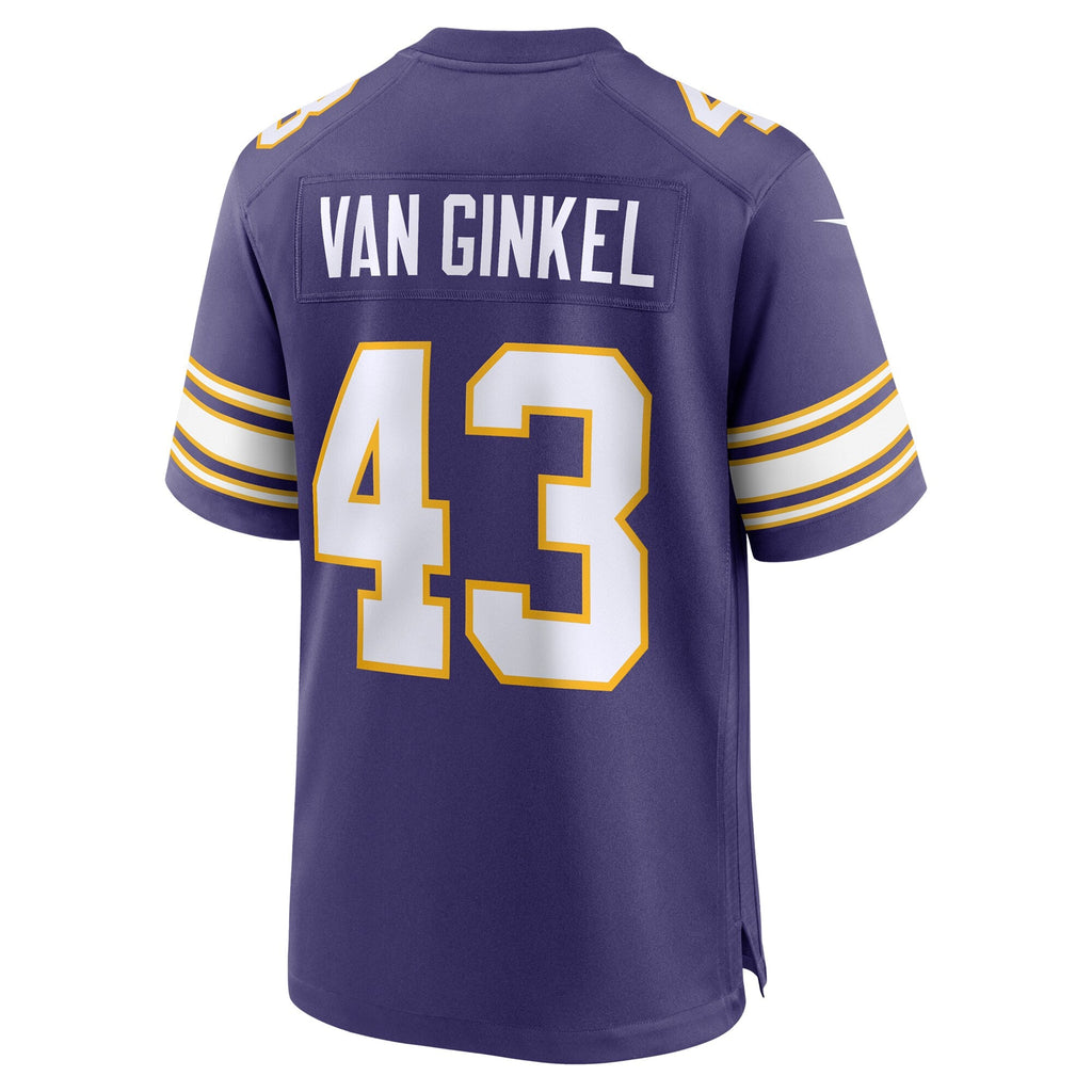 Minnesota Vikings Andrew Van Ginkel Purple Alternate Game Football Jersey