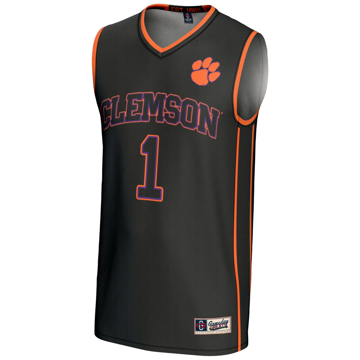 #1 Black Clemson Tigers Lightweight Basketball Jersey