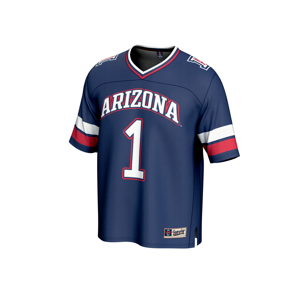 #1 Arizona Wildcats Collegiate Football Fashion Jersey - Navy